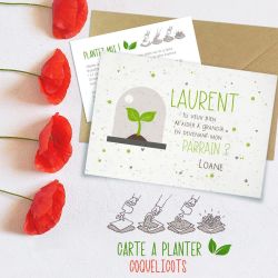 Carte à planter avec graines personnalisée Demande au parrain