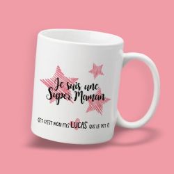 Mug personnalisable recto Super maman | Idée Cadeau fête des mères