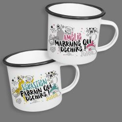 Tasse émaillée personnalisable parrain / marraine qui déchire