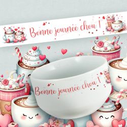 Bol personnalisable cupcake amoureux, st Valentin