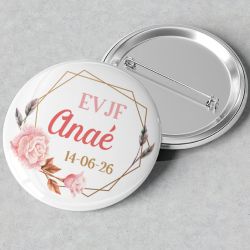 Badges EVJF rond grand format en métal | modèle romantique2