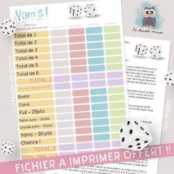 GRATUIT ***A IMPRIMER*** Jeu du Yams