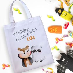 Tote bag enfant personnalisé Halloween Animaux