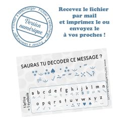 ***A IMPRIMER*** Carte demande parrain "Sauras tu décoder ce message ?"