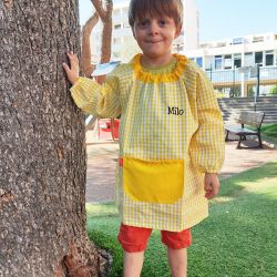 Blouse | tablier écolier personnalisé | Couleur jaune