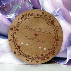 Porte alliances personnalisés mariage | support alliances Couronne de fleurs | matière au choix