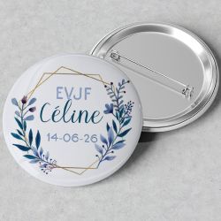 Badges EVJF rond grand format en métal - modèle Betty
