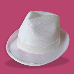 Chapeau personnalisé EVJF blanc "modèle Kiss"