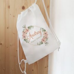 Sac personnalisable pour Témoin ou Demoiselle d'honneur | couronne de fleurs