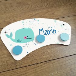 Porte manteaux chambre enfant personnalisé - Baleine