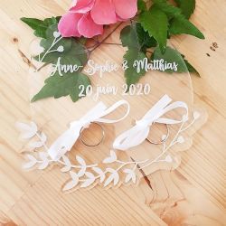 Plateau alliances mariage transparent ou en bois | personnalisé | Mariage | Fleurs découpés