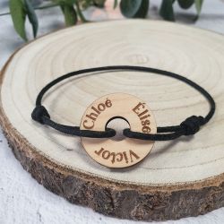 Bracelet gravé en bois homme personnalisable