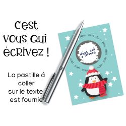 Mini carte à gratter inscriptible de Noël - bleu