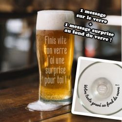 Verre à bière avec message caché pour annonce original|Demande Parrain Marraine|Futur Papa