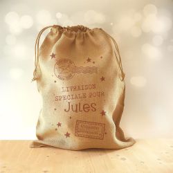 Hotte de Noël Vintage | Jute personnalisée XXL