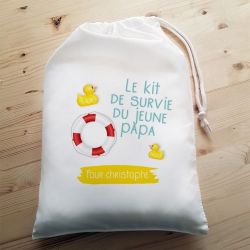 Grande pochette pour jeune ou futur papa - Kit de survie - Boîte à papa|A l'eau