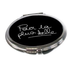 Miroir de poche "Pour la plus belle" (+ pochette coton en cadeau)