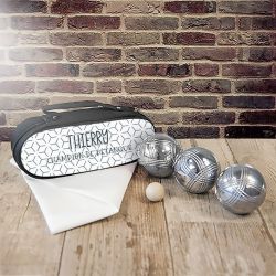 Sacoche de rangement boules de pétanque personnalisée "Champion de pétanque" | Idée cadeau fête des pères |Idée cadeaux fêtes des grands pères