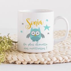 Mug personnalisable recto La plus chouette des maitresses