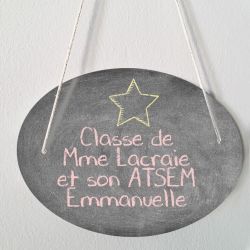 Plaque porte personnalisable - Tableau noir - salle de classe