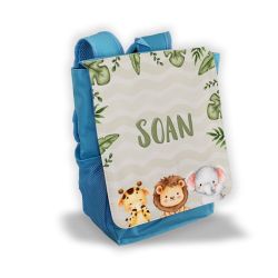 Sac à dos pour enfant personnalisé avec prénom modèle Jungle Safari