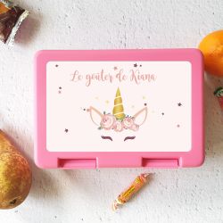 Boîte à goûter personnalisée Licorne