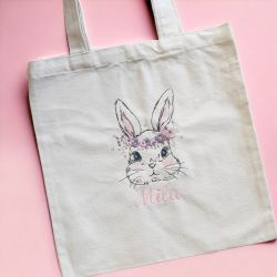 Totebag brodé Lapine