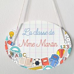 Plaque porte personnalisable - Colors - salle de classe