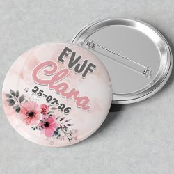 Badges EVJF rond grand format en métal - modèle romantique
