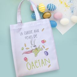 Tote bag Pâques modèle Super Lapin