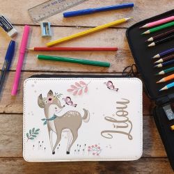 Trousse remplie crayons feutres personnalisée Daim