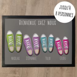 Tapis de porte personnalisé famille baskets