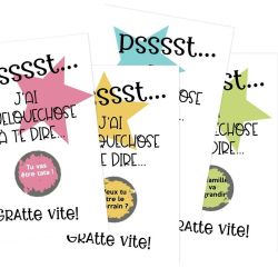 Carte à gratter personnalisable "¨Pssst..."|annonce grossesse