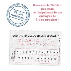 ***A IMPRIMER*** Carte demande marraine "Sauras tu décoder ce message ?"