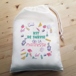 Pochette personnalisée Kit de survie de la maîtresse / atsem - cadeau maîtresse fin d'année