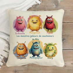 Grand coussin anti cauchemars Monstres