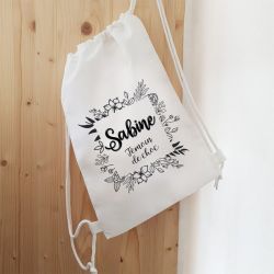 Sac personnalisable pour Témoin ou Demoiselle d'honneur | cadre fleuri