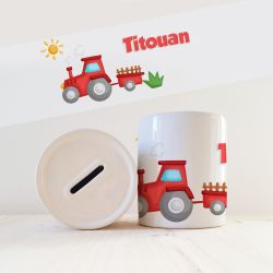 Tirelire personnalisée modèle Tracteur