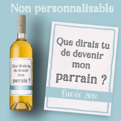 Etiquette bouteille vin Demande au parrain