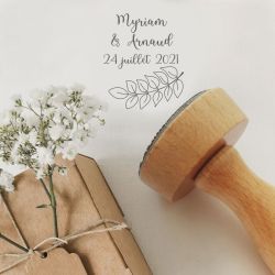 Tampon personnalisé pour baptême ou mariage Eucalyptus