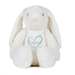 Peluche Lapin personnalisée imprimée Coeur