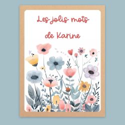 Mini calepin personnalisé fleuri - Carnet personnalisé