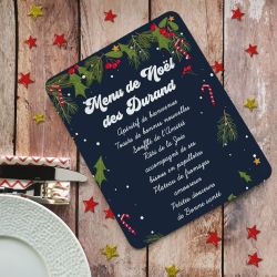 Dessous de plat personnalisé Menu de Noël