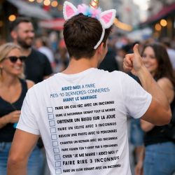 T-shirt EVG humour – Les 10 dernières conneries avant le mariage