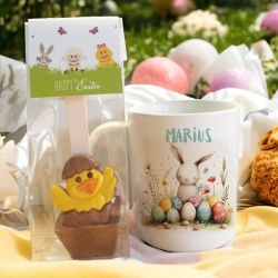 Mug personnalisé et cuillère chocolat Pâques