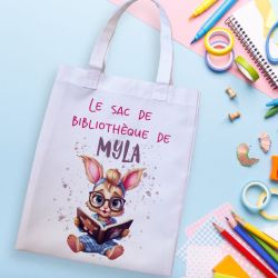 Tote bag sac de bibliothèque Lapine