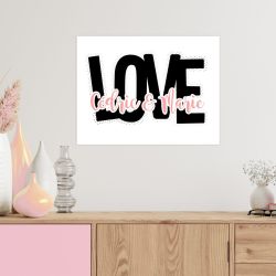 Affiche / Plaque aluminium personnalisée avec prénoms Love | Saint Valentin | Cadeau couple