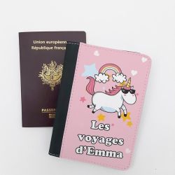 Protège passeport personnalisable Licorne