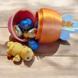 Gros Œuf Surprise Carotte avec son poussin articulé et/ou petits chocolats