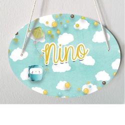 Plaque de porte chambre d'enfant personnalisable - modèle Nino